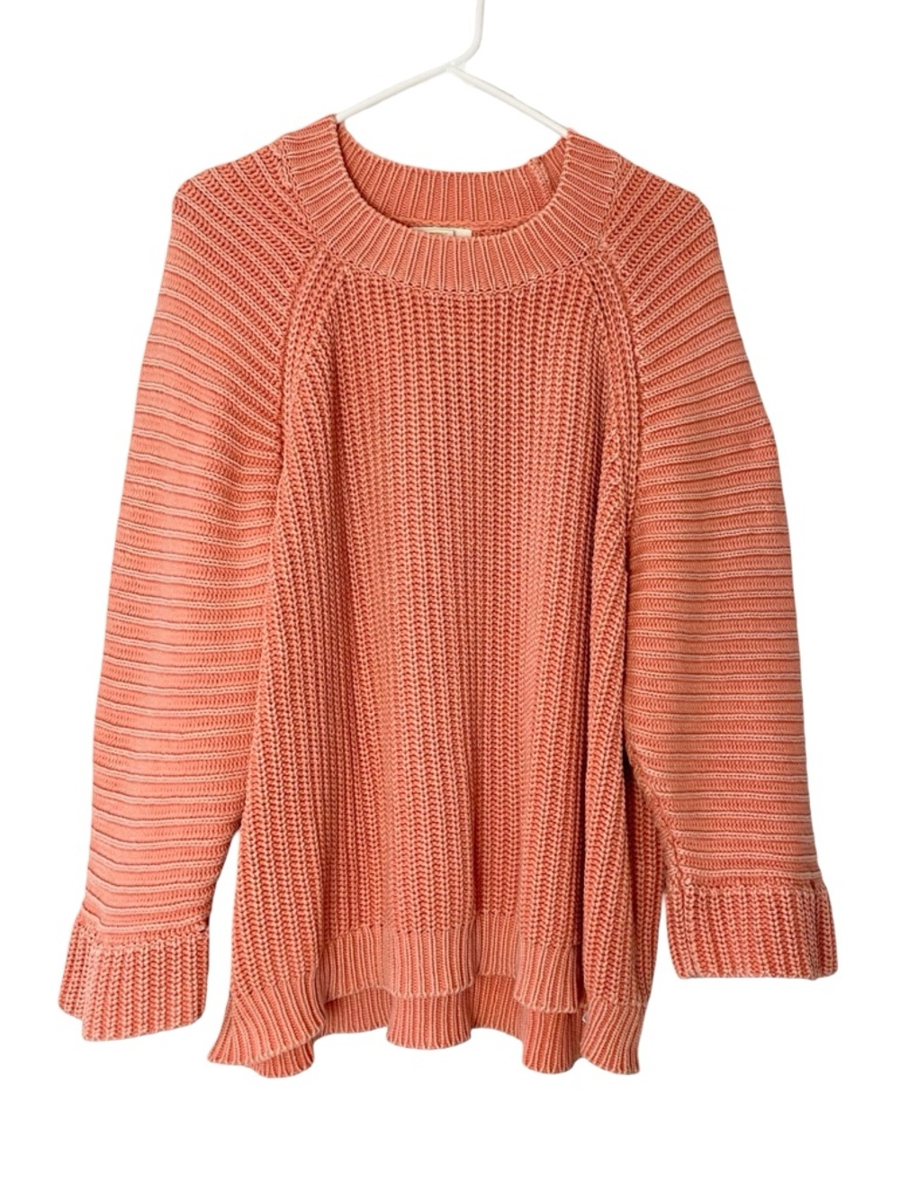 Anthropologie Maeve Mackenzie Sweater Womens Size XL Chunky Knit Pullover Coral